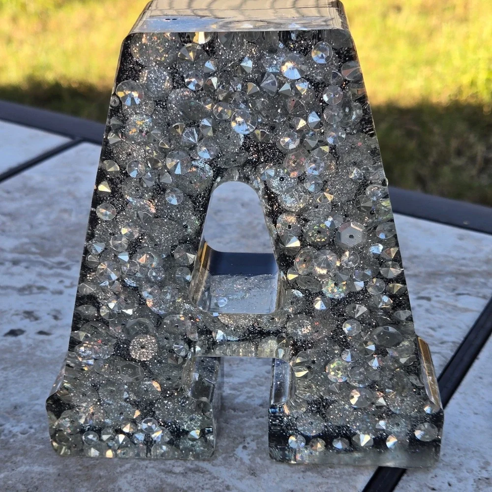 Handmade Resin BAR Sign Sparkle Glitter Decor Heavy Statement Piece‎